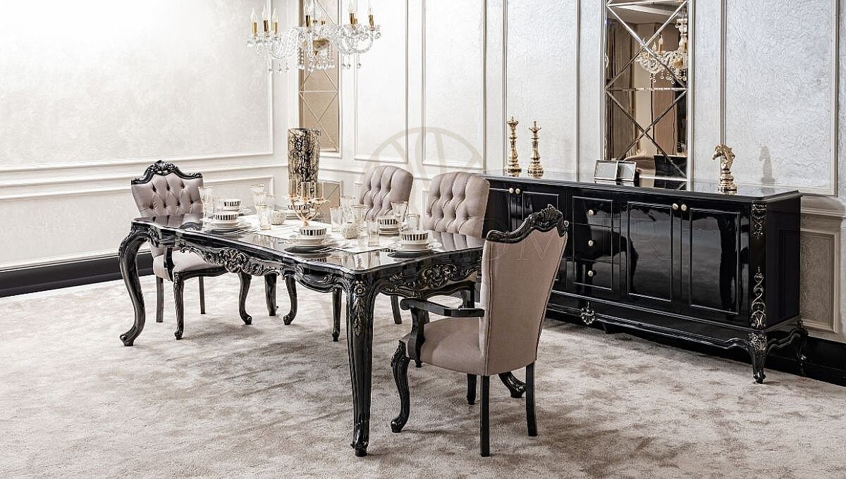 Royal Serrano Hand Carved Teak Dining Table Set, Saharanpur, view 5