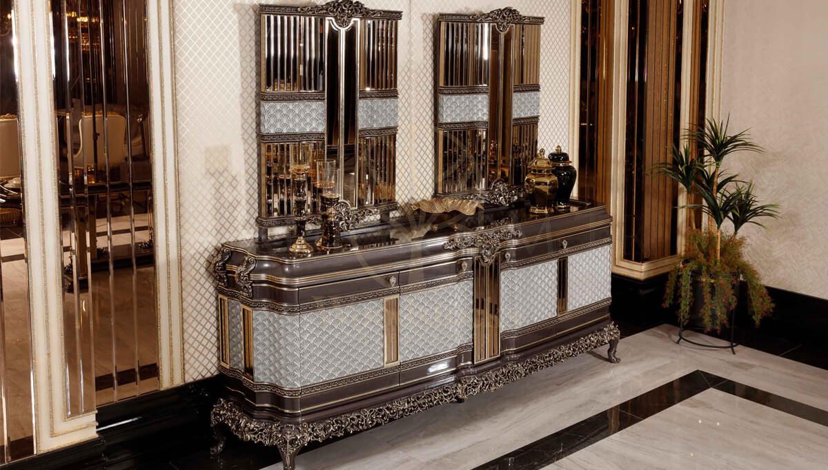 Royal Bergama Bronze Hand Carved Teak Dining Table Set, Saharanpur, view 6