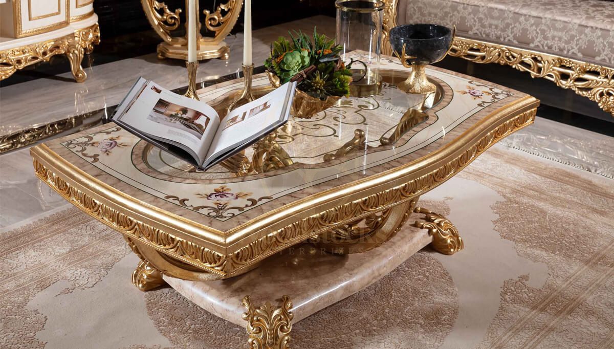 Royal Sultanahmet Gold Leaf Hand Carved Teak Sofa Set, Saharanpur, view 8