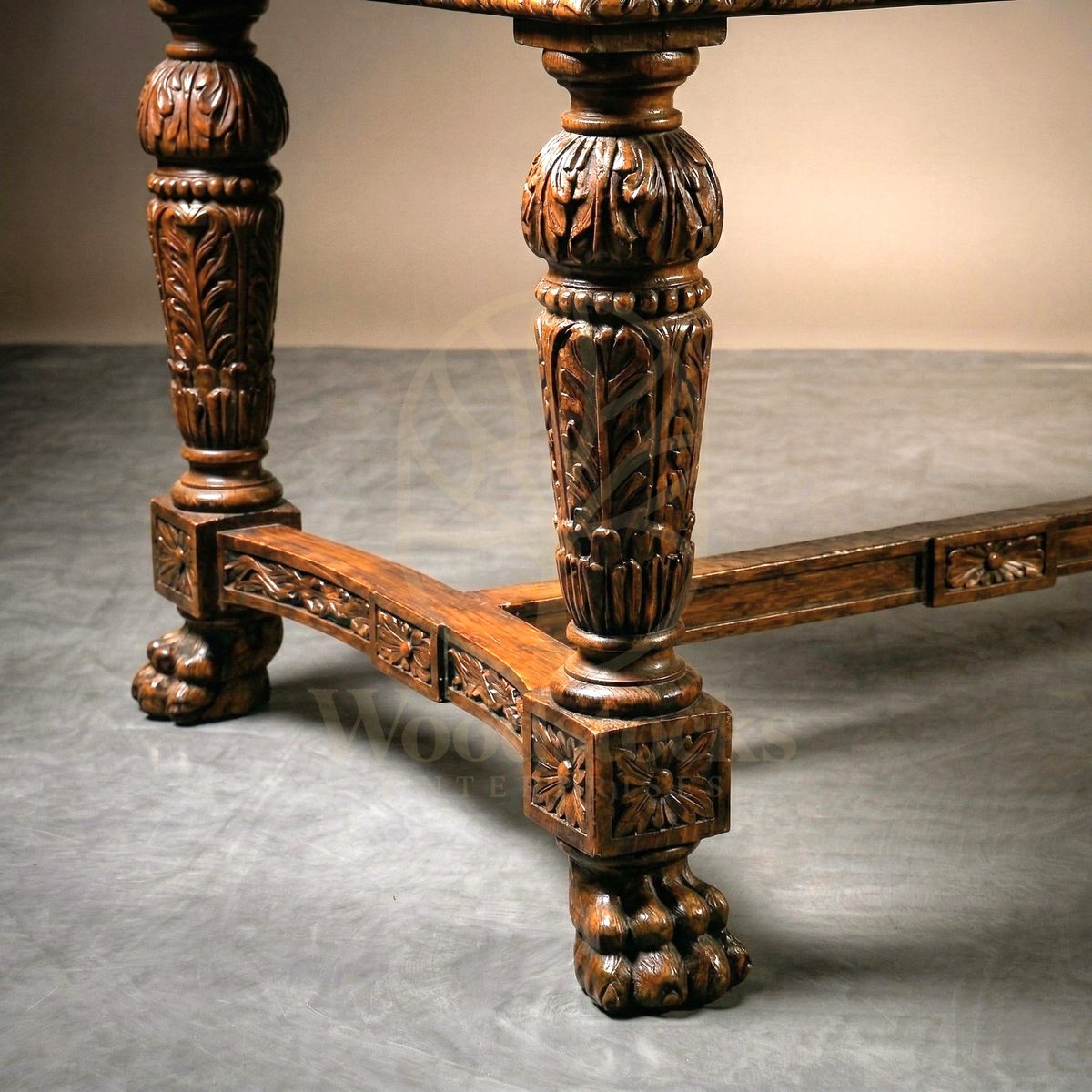 Royal Hand Carved Teak Ghent Baroque Revival Coffee Table, Saharanpur, view 3
