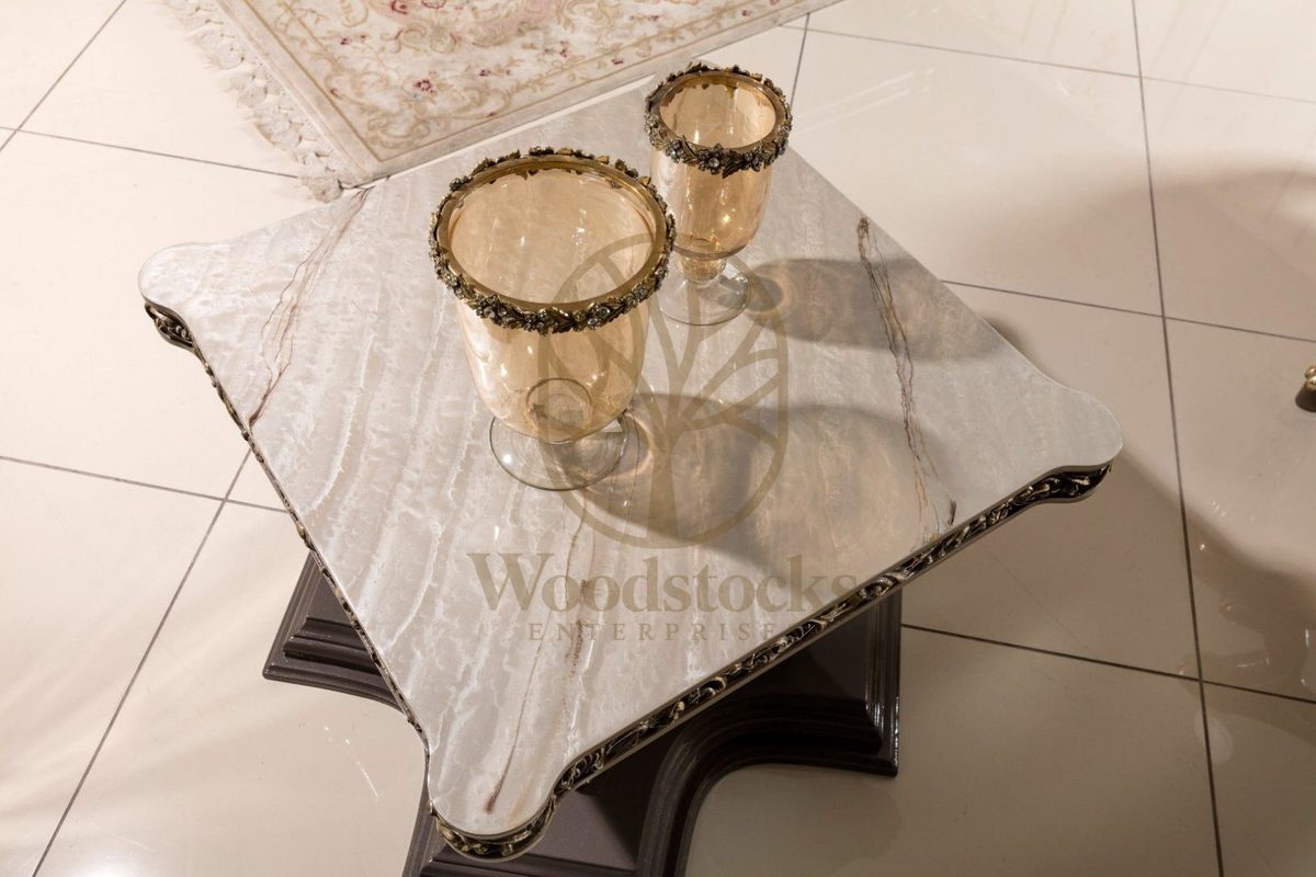 Teak Roma Ivory and Silver Center Table, Center Table