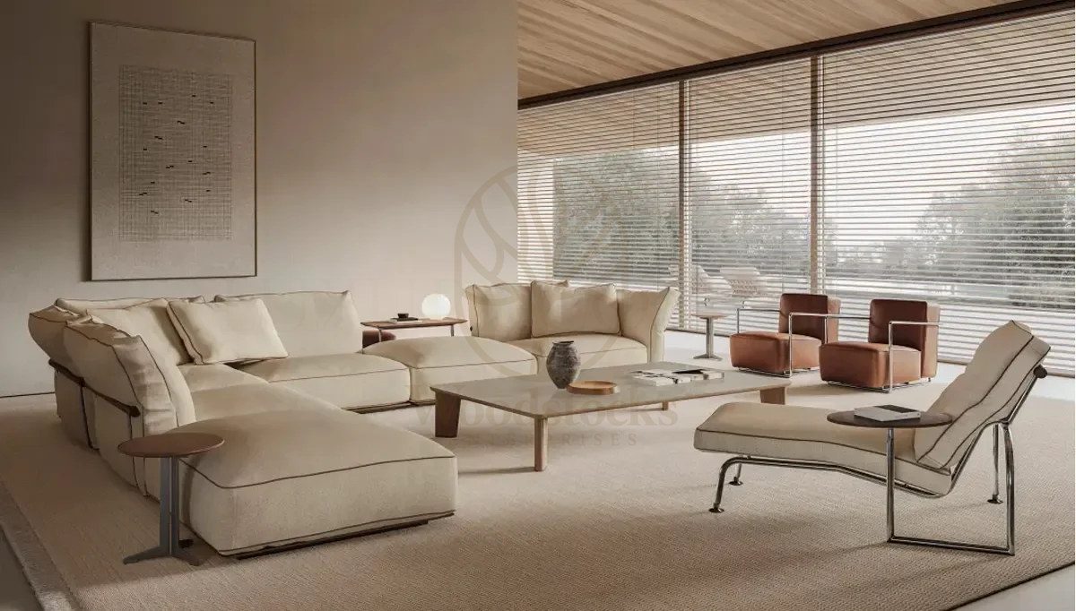Luxury Botera Handcrafted Teak L-Shape Sofa, Saharanpur, L Shape Sofa