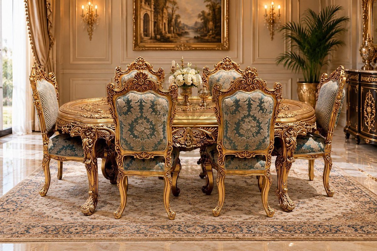 Luxury Hand-Carved Teak Dining Table II