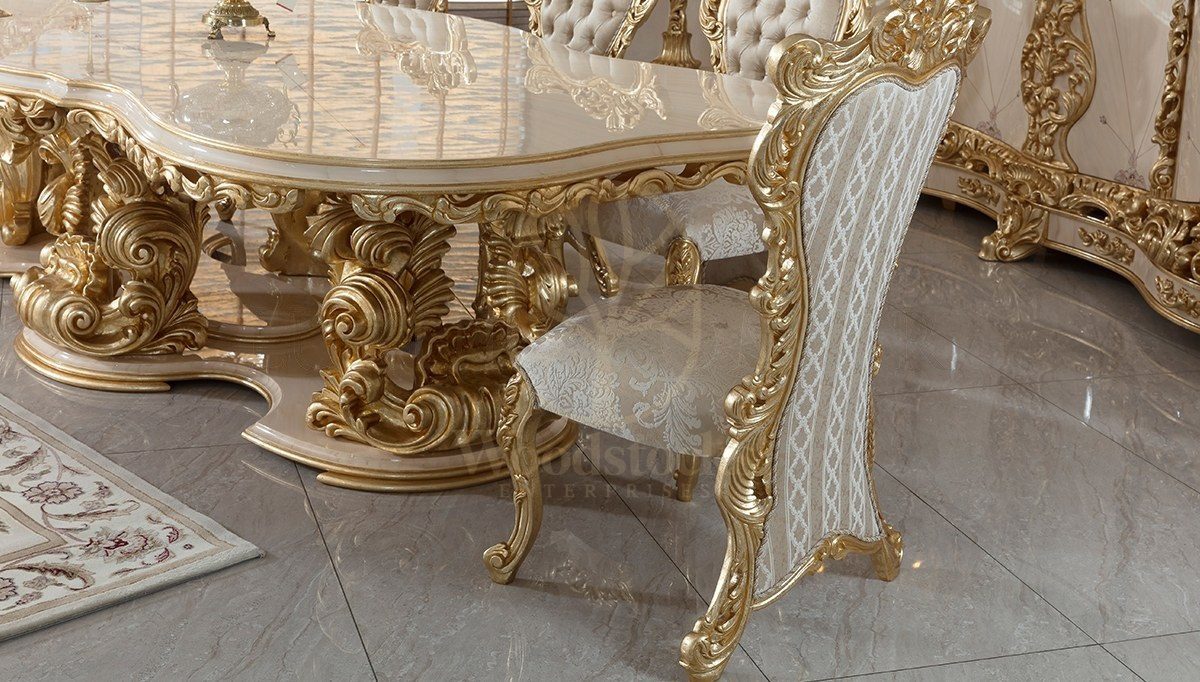 Royal Pargali Hand Carved Teak Dining Table Set, Saharanpur, view 5