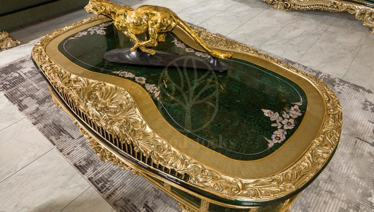 Royal Ofelya Green Hand Carved Teak Sofa Set, Saharanpur, view 5