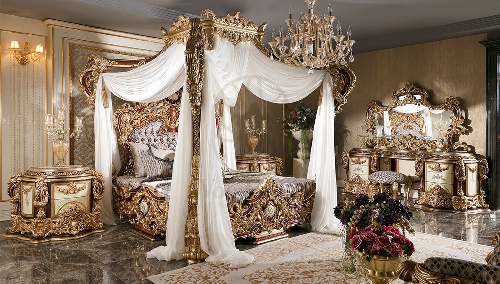 Royal Aspendos Hand Carved Teak Four Poster Bed, Saharanpur, hand-carved to order at the Woodstocks workshop in Saharanpur