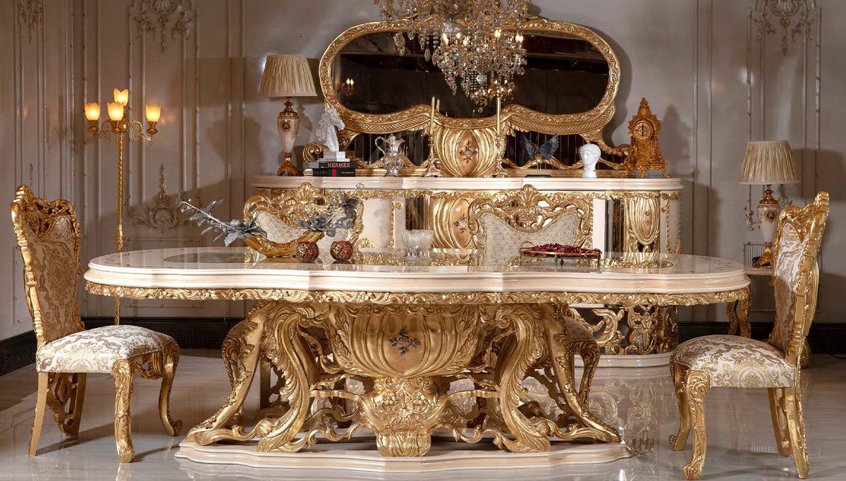 Royal Atlantik Hand Carved Teak Dining Table Set, Saharanpur, view 2