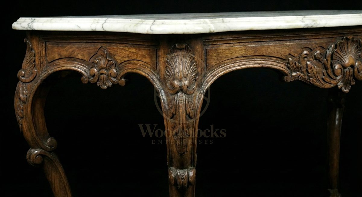 Royal Hand Carved Teak Parisian Rococo Console d’Applique, Saharanpur, view 3
