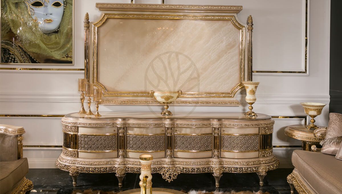 Royal Unit Velvet Hand Carved Teak TV Cabinet, Saharanpur, TV Cabinet