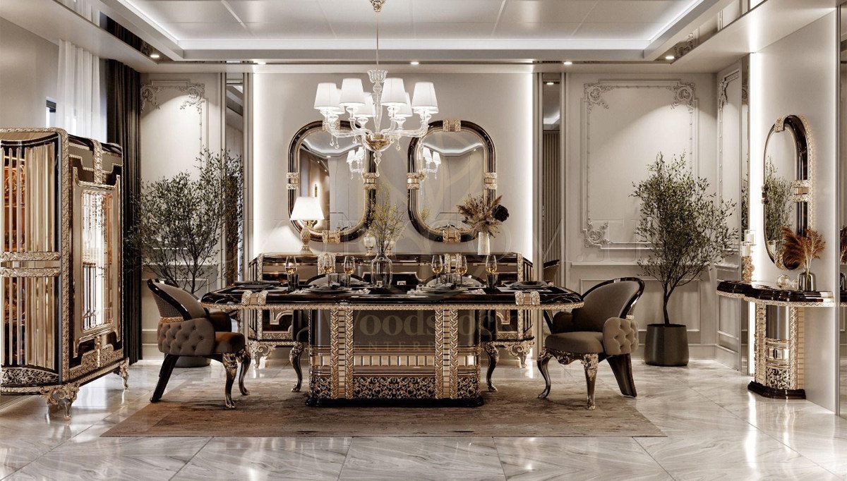 Royal Lavina Hand Carved Teak Dining Table Set, Saharanpur, view 3