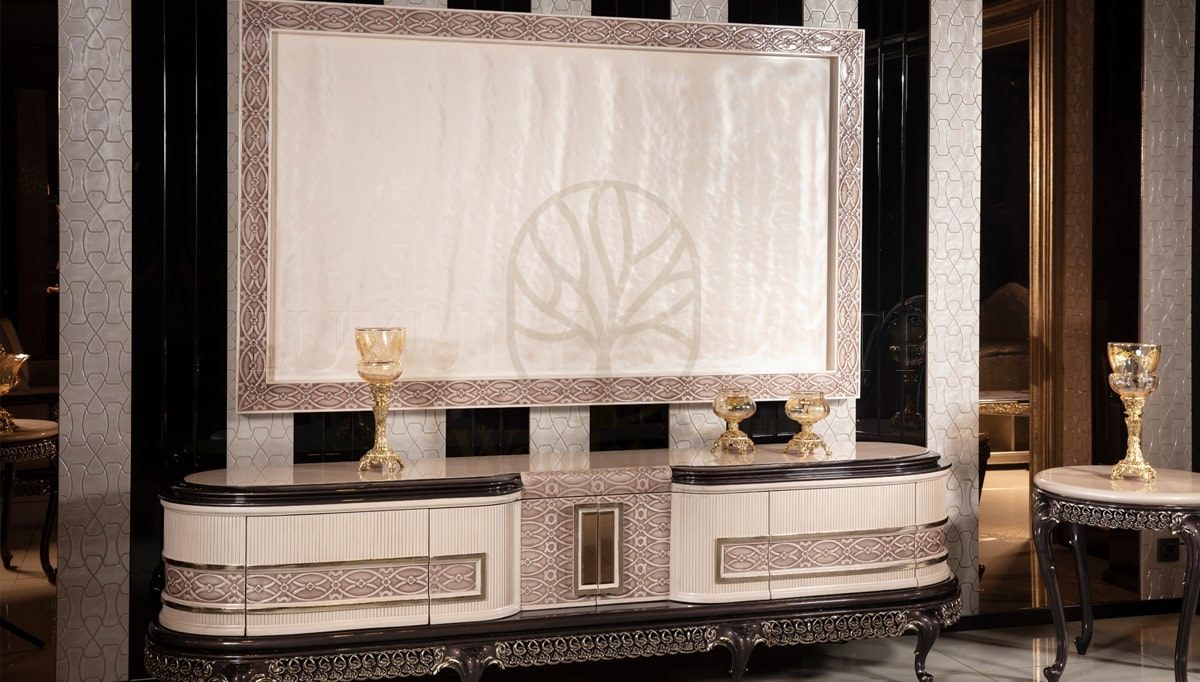 Royal London Hand Carved Teak TV Cabinet, Saharanpur, view 2