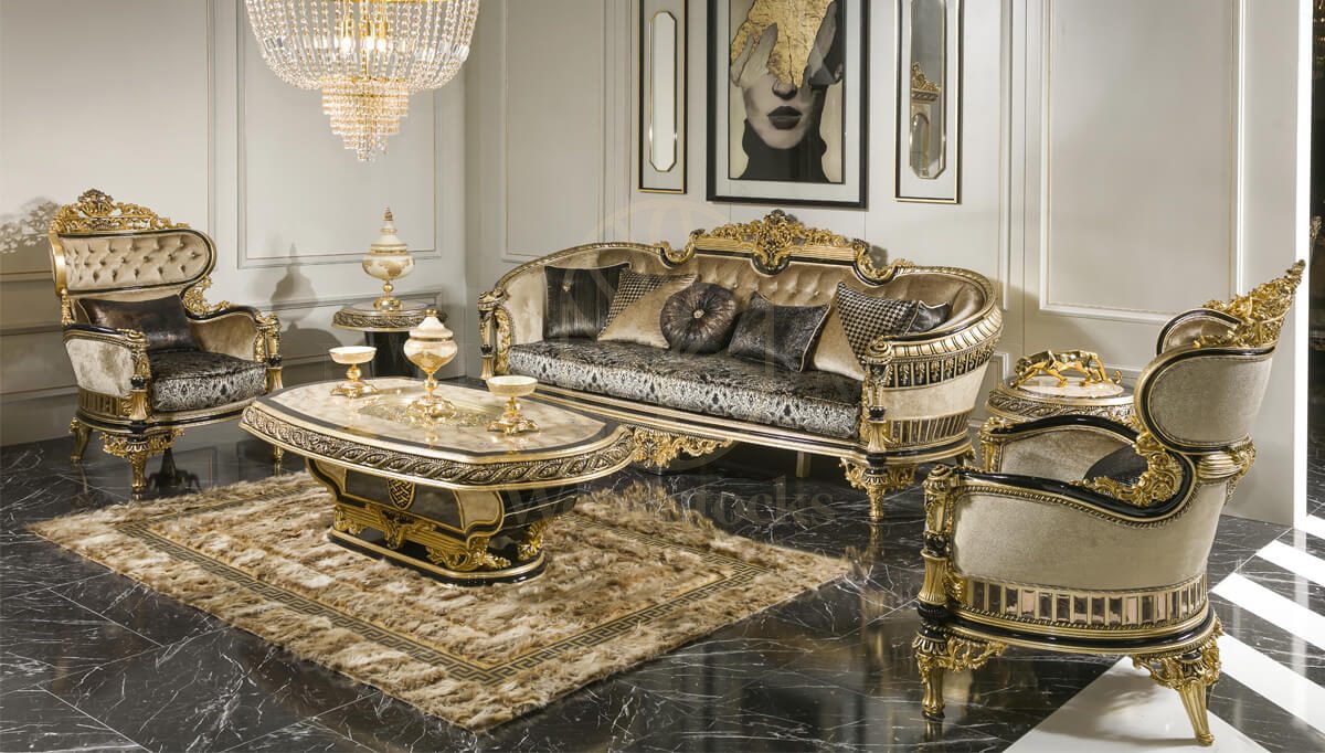 Royal Anemon Hand Carved Teak Sofa Set, Saharanpur, Sofa Set