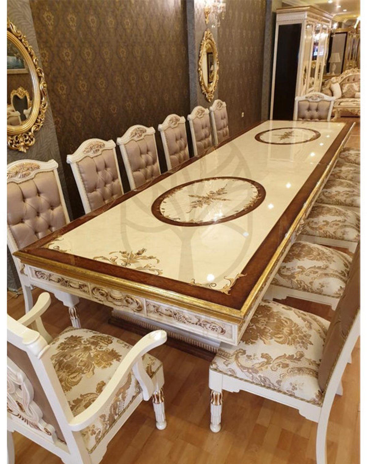 Luxury Molena Handcrafted Teak Dining Table Set, Saharanpur, view 3