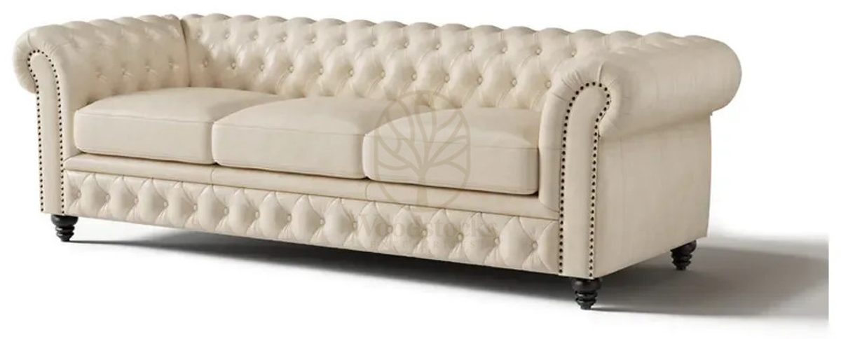 Royal Edmon White Chesterfield Hand Carved Teak Sofa Set, Saharanpur, view 6