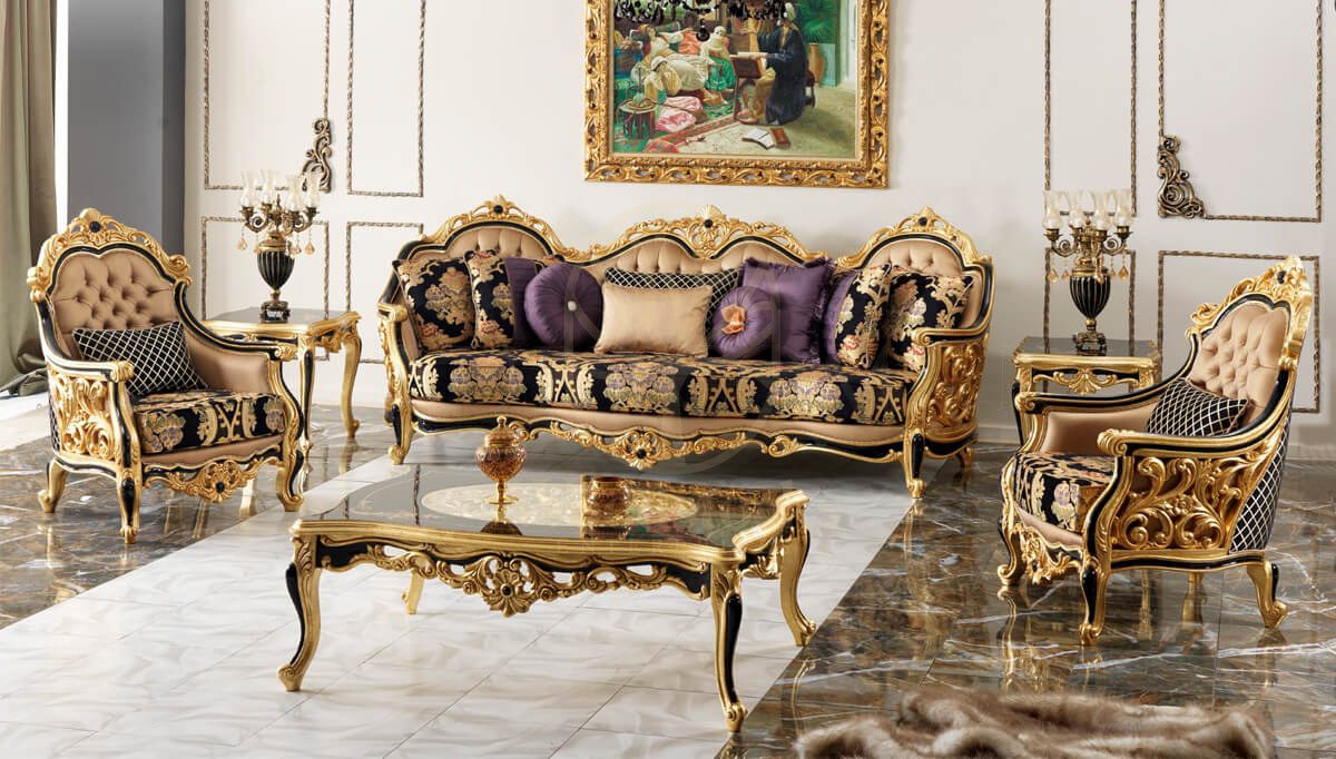 Royal Harzemsah Black Hand Carved Teak Sofa Set, Saharanpur, view 2
