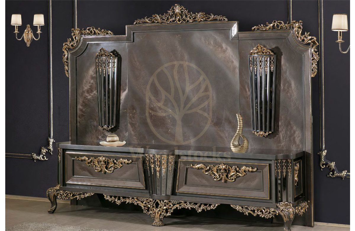 Royal Vitton Hand Carved Teak TV Cabinet, Saharanpur, view 4