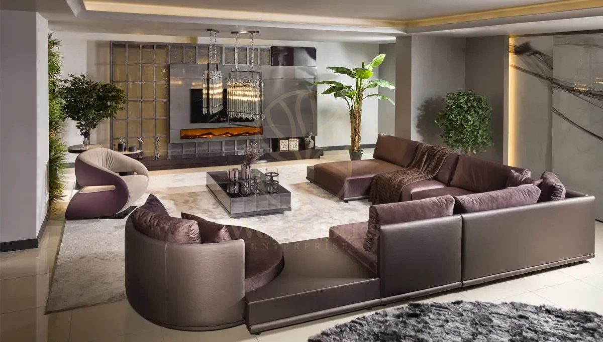 Luxury Berlin Handcrafted Teak Sofa Set, Saharanpur, Sofa Set