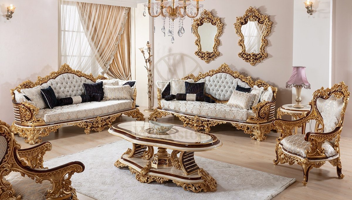 Royal Berguzar Hand Carved Teak Sofa Set, Saharanpur, Sofa Set