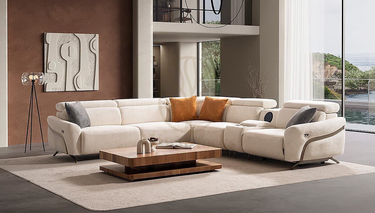 Luxury Kervano Handcrafted Teak L-Shape Sofa, Saharanpur, view 2