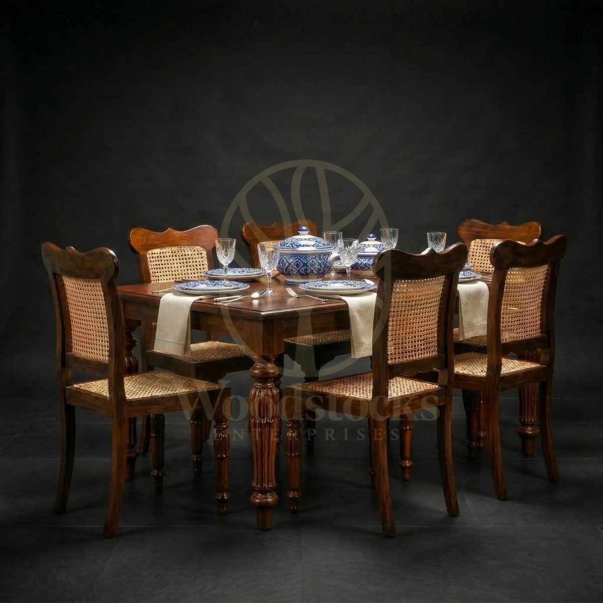 Luxury Teak Fontainhas Indo-Portuguese Dining Suite, Saharanpur, Dining Table