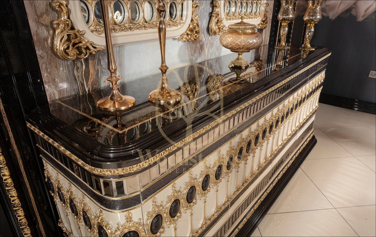 Teak Regal Ivory and Gold Dining Set, view 7