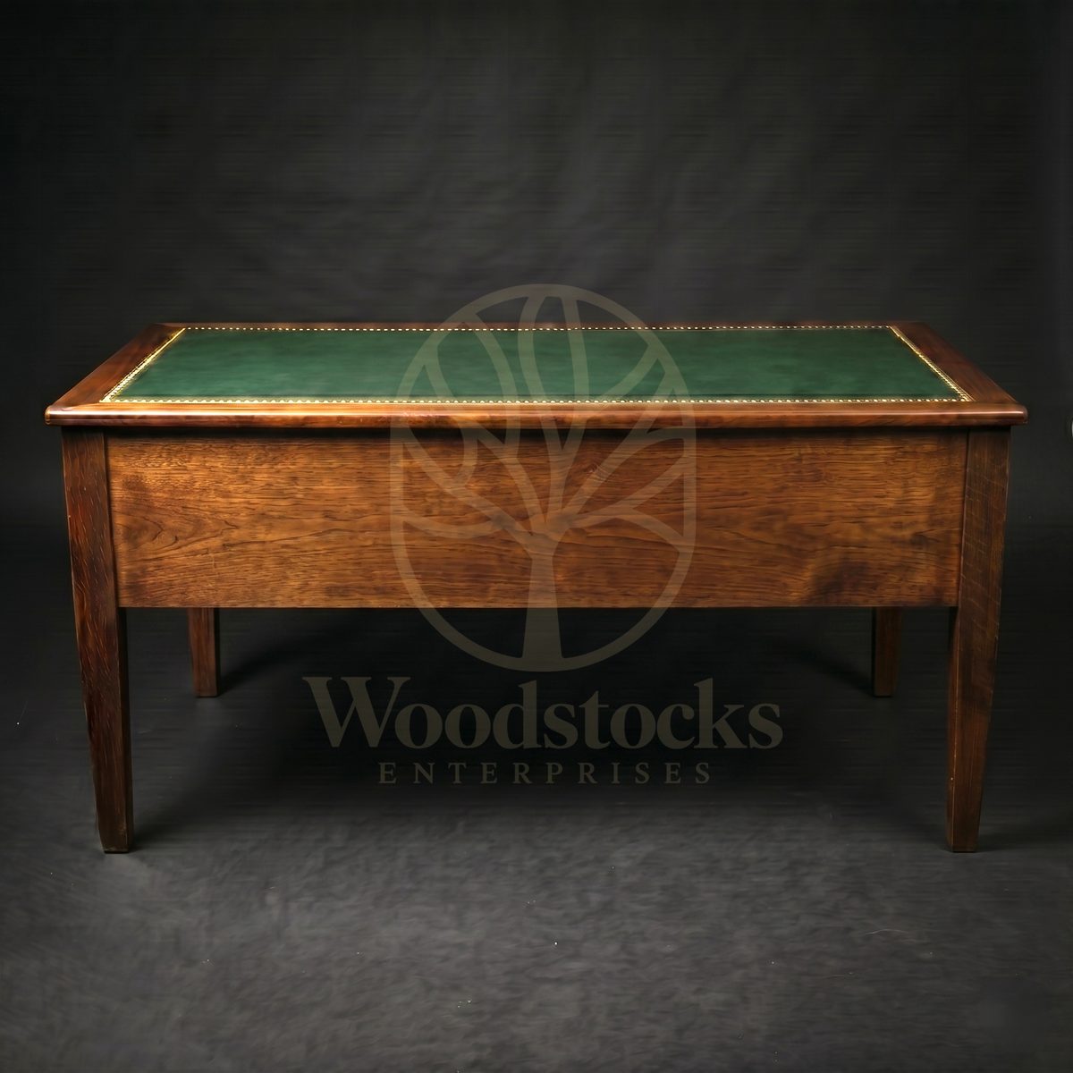 Luxury Teak Cambridge Georgian Revival Leather-Top Desk, Saharanpur, view 4