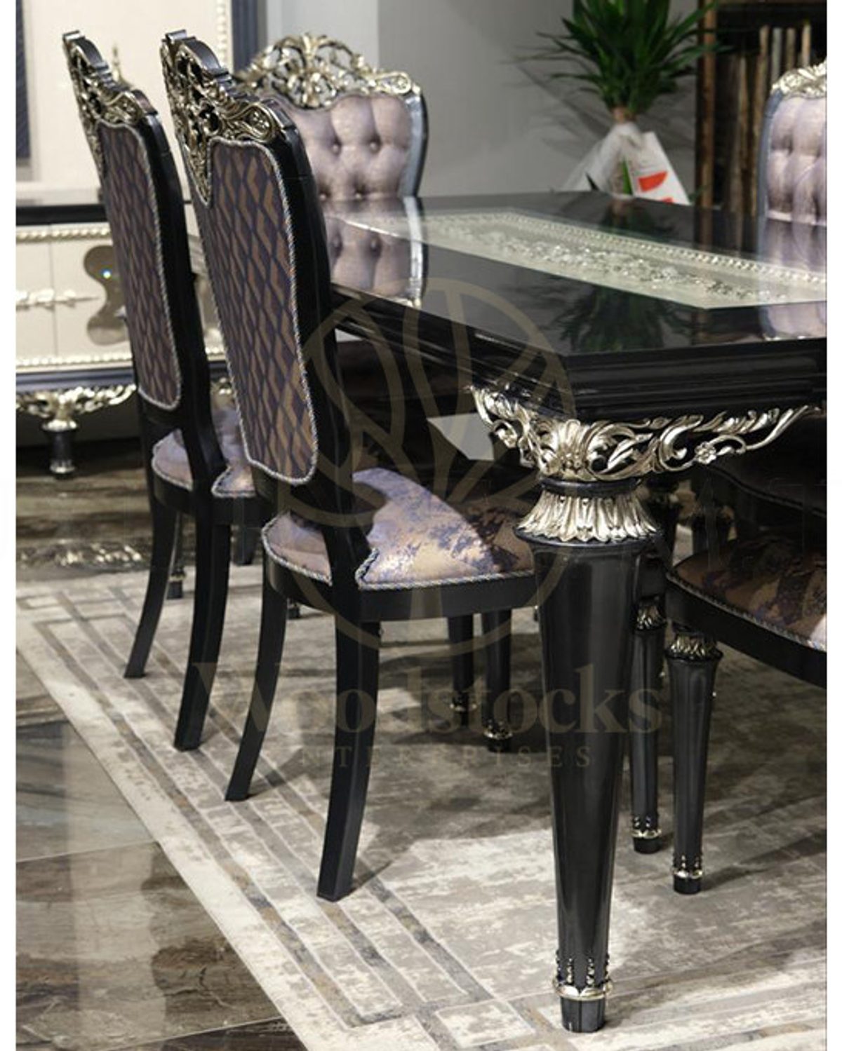 Royal Akranes Hand Carved Teak Dining Table Set, Saharanpur, view 9