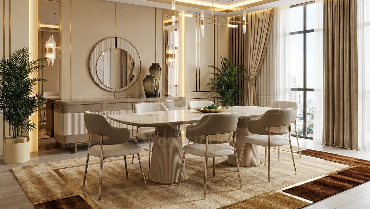 Luxury Masko Handcrafted Teak Dining Table Set, Saharanpur, Dining Table