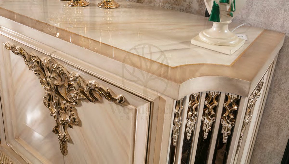 Royal Vitton White Hand Carved Teak King Size Bed, Saharanpur, view 7