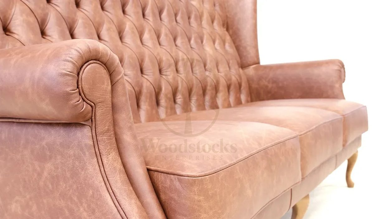 Royal Verona Chesterfield Tufted Hand Carved Teak Sofa Set, Saharanpur, view 3
