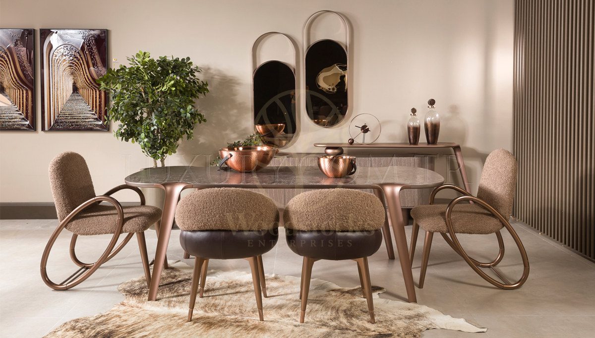 Luxury Petalya Handcrafted Teak Dining Table Set, Saharanpur, view 5