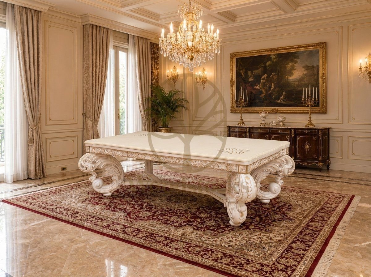 Maharaja Luxury Hand-Carved Teak Dining Table IV, view 5