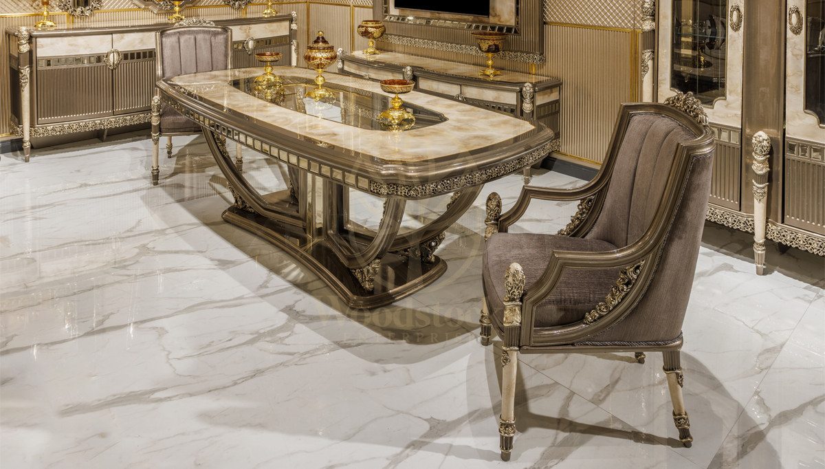 Royal Madison Hand Carved Teak Dining Table Set, Saharanpur, view 2