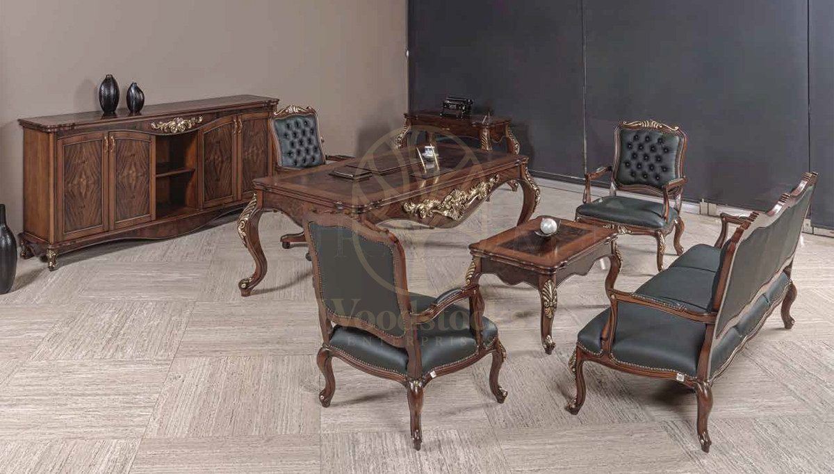 Royal Lacin Hand Carved Teak Office Table, Saharanpur, Office & Study Table