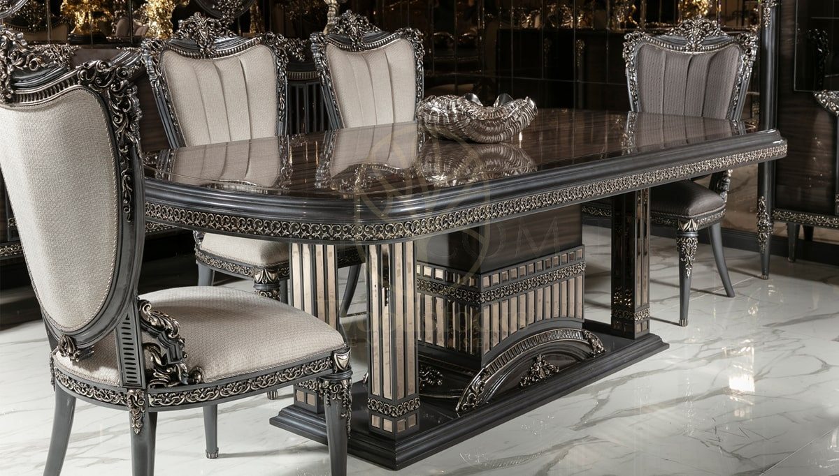 Royal Evander Hand Carved Teak Dining Table Set, Saharanpur, view 2