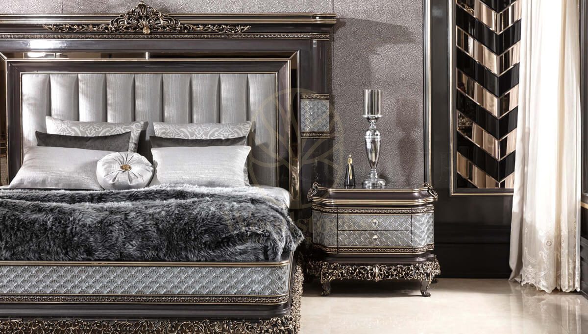 Royal Bergama Chesterfield Hand Carved Teak King Size Bed, Saharanpur, view 7
