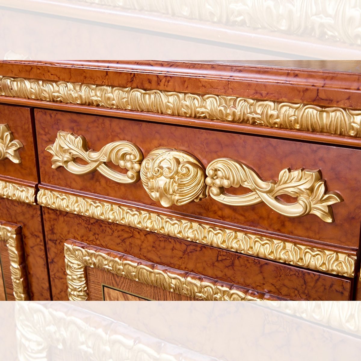 WSE High Quality Teak Wood Royal Cherry Decorative Mirror II, Mirror Frame