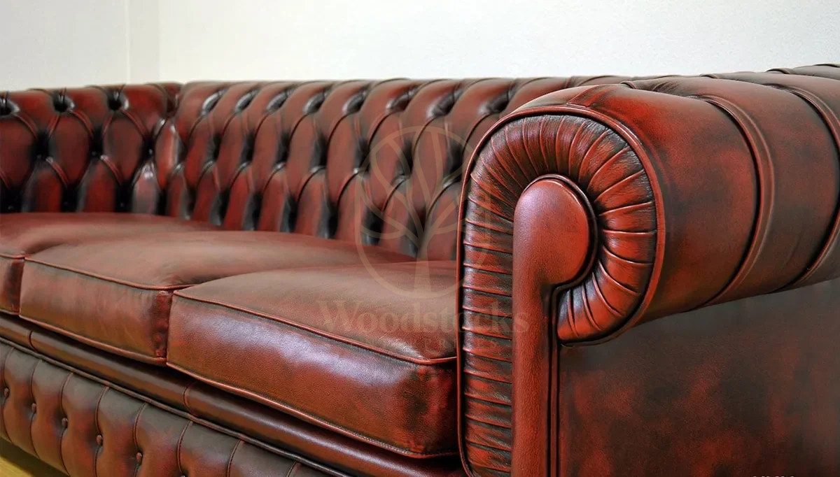 Royal Valentino Brown Chesterfield Hand Carved Teak Sofa Set, Saharanpur, view 4