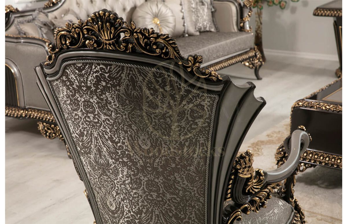 Royal Whiteit Hand Carved Teak Sofa Set, Saharanpur, view 10