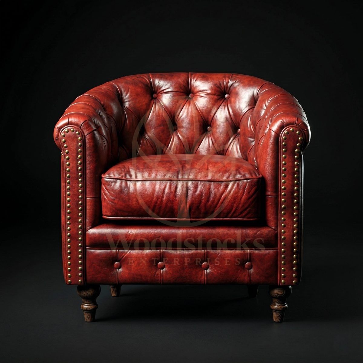 Luxury Teak Palladian Club Chesterfield Tub Chair, Saharanpur, view 2