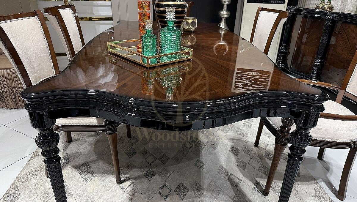 Royal Lorena Hand Carved Teak Dining Table Set, Saharanpur, view 5