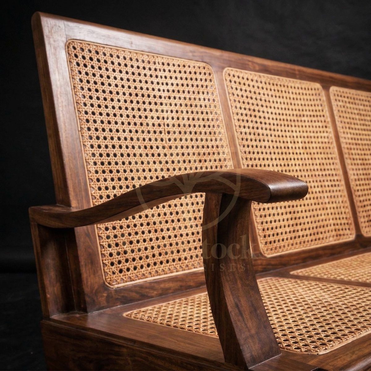 Luxury Teak Matunga Art Deco Cane Lounge Sofa, Saharanpur, view 4