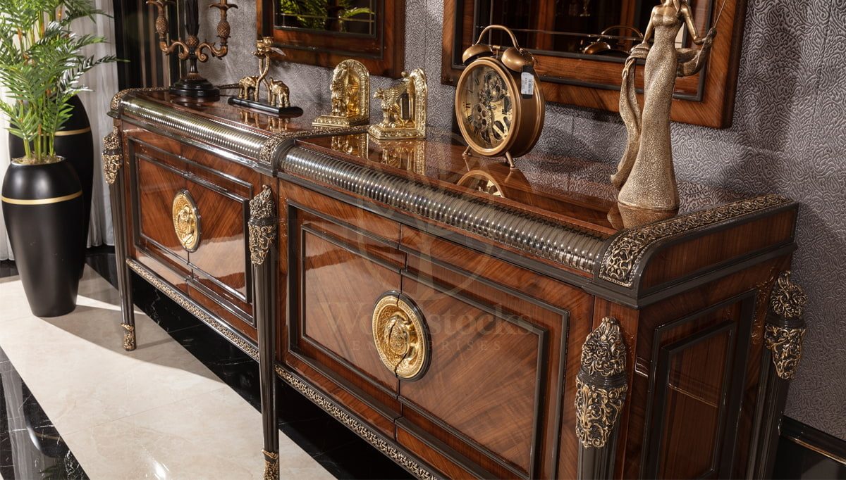 Royal Bermuda Walnut Hand Carved Teak Dining Table Set, Saharanpur, view 8