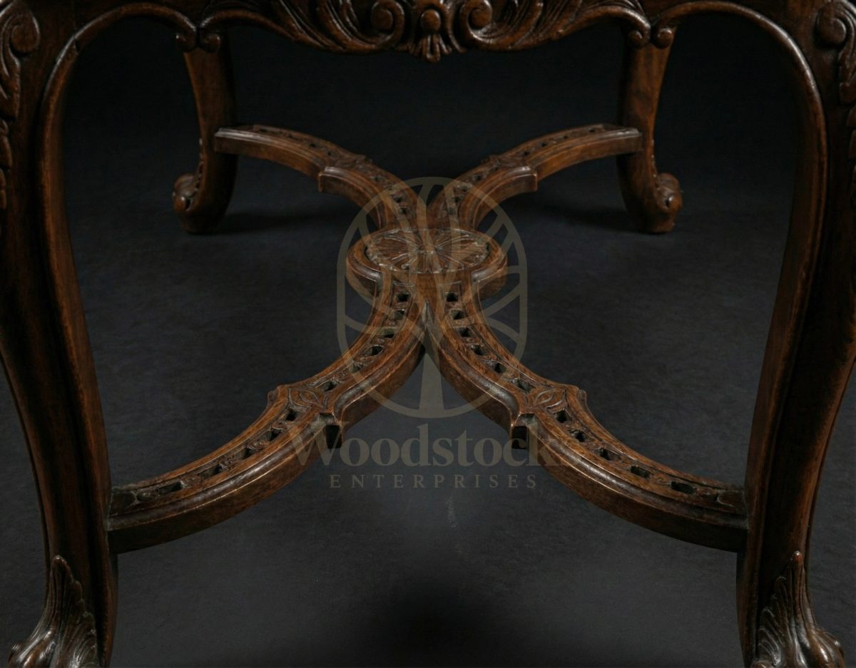 Royal Hand Carved Teak Salon Ottoman of the Hôtel de Soubise, Saharanpur, view 4