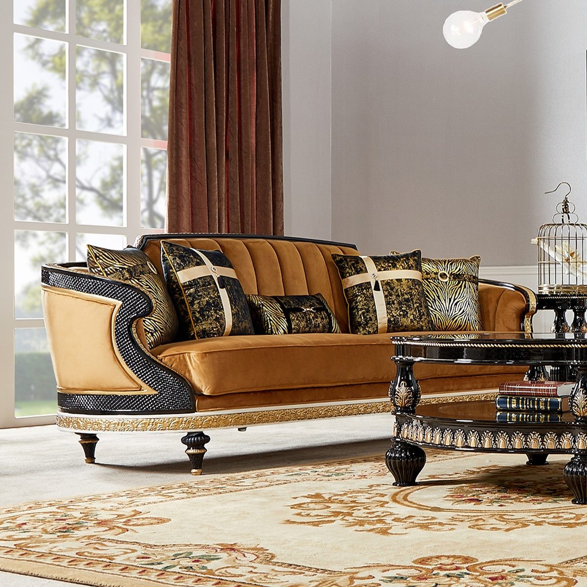 WSE High Quality Teak Wood Contemporary Brown Sofa Set II, Sofa Set