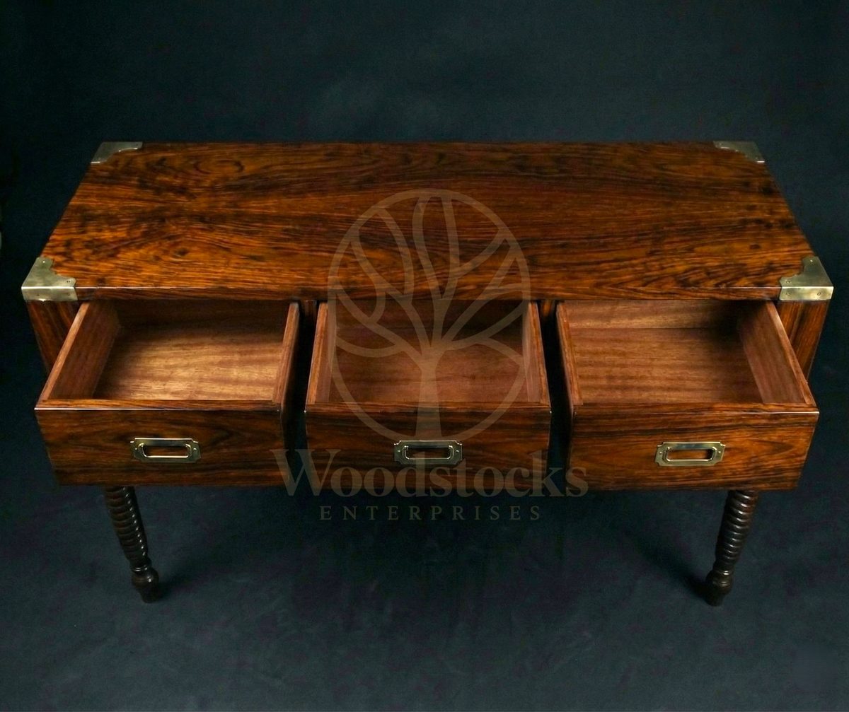 Luxury Teak Colonial Barracks Console Table, Saharanpur, view 3