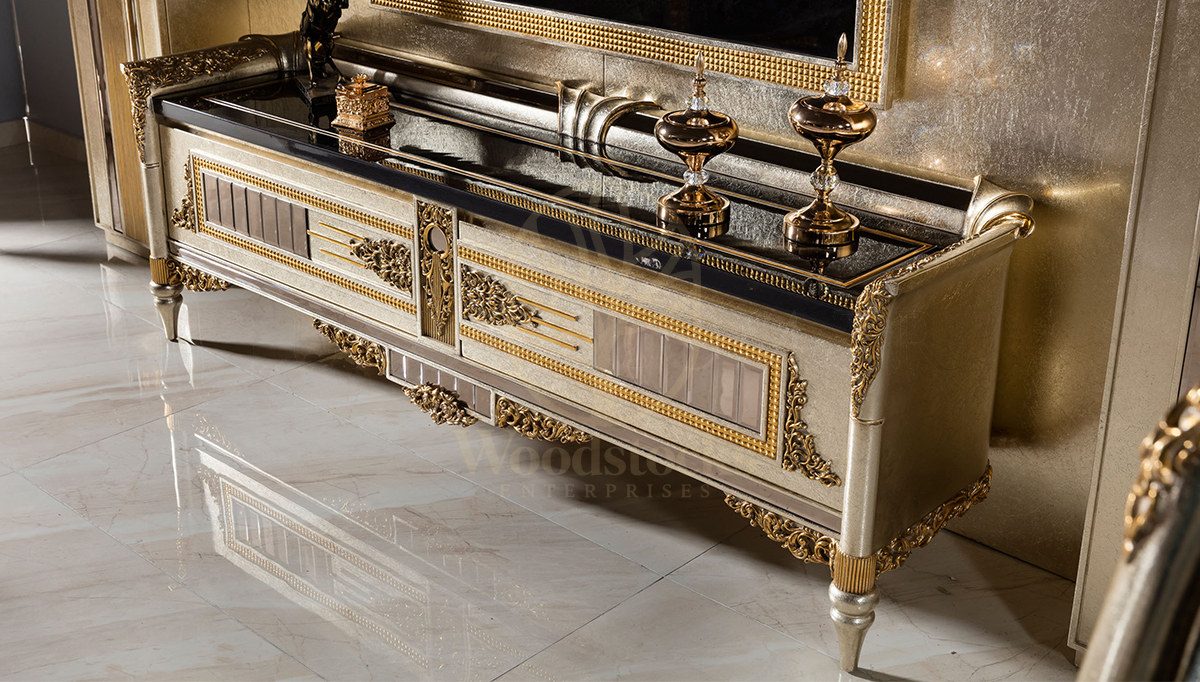 Luxury Paris Handcrafted Teak TV Cabinet, Saharanpur, view 3