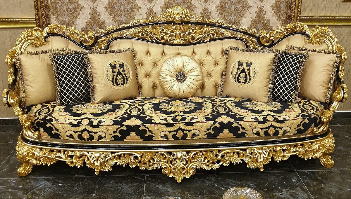 Royal Altay Black Hand Carved Teak Sofa Set, Saharanpur, view 2