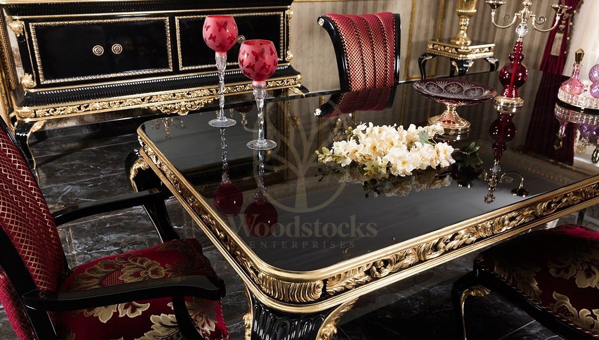 Royal Sadrazam Hand Carved Teak Dining Table Set, Saharanpur, view 3