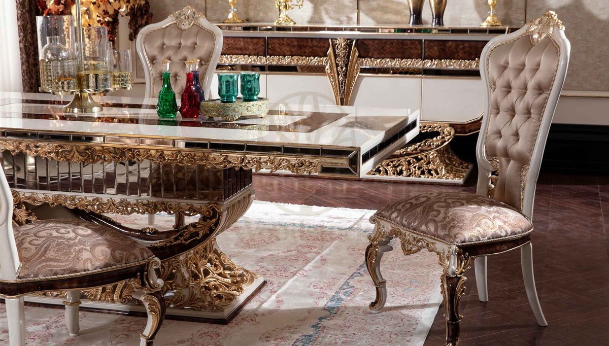 Royal Eritre Bronze Hand Carved Teak Dining Table Set, Saharanpur, view 4